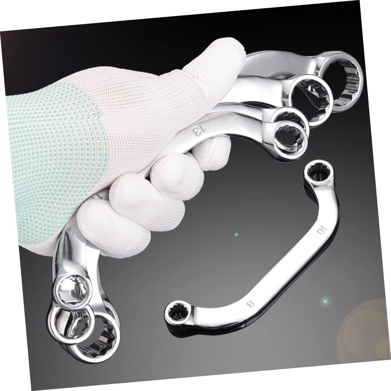 WHAMVOX 5Pcs Chrome-Vanadium Steel Metal Socket Spanner Set, 12-Point Box Wrench Multi-Functional Double-Ended Tool Kit for Automotive Repair and Home Maintenance image number 1