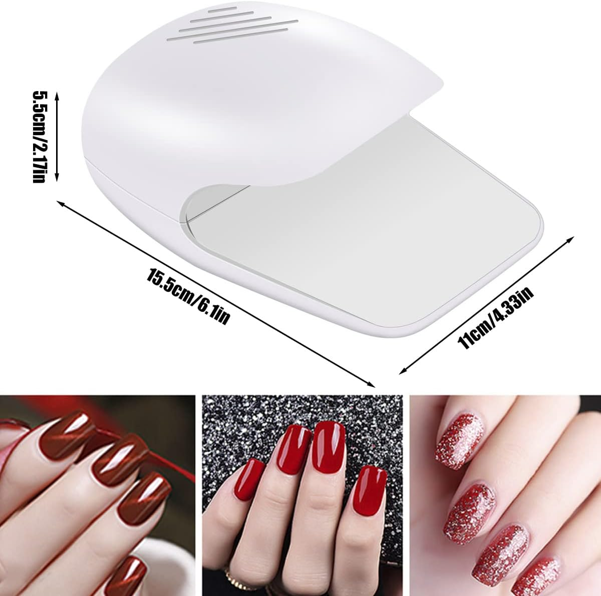 Mini Nail Dryer Portable Nail Lamp for Regular Nail Polish Nail Fan Dryer Battery Operated Nail Art Polish Machine Quick-Drying Nail Art Safe Tools for Women Kids