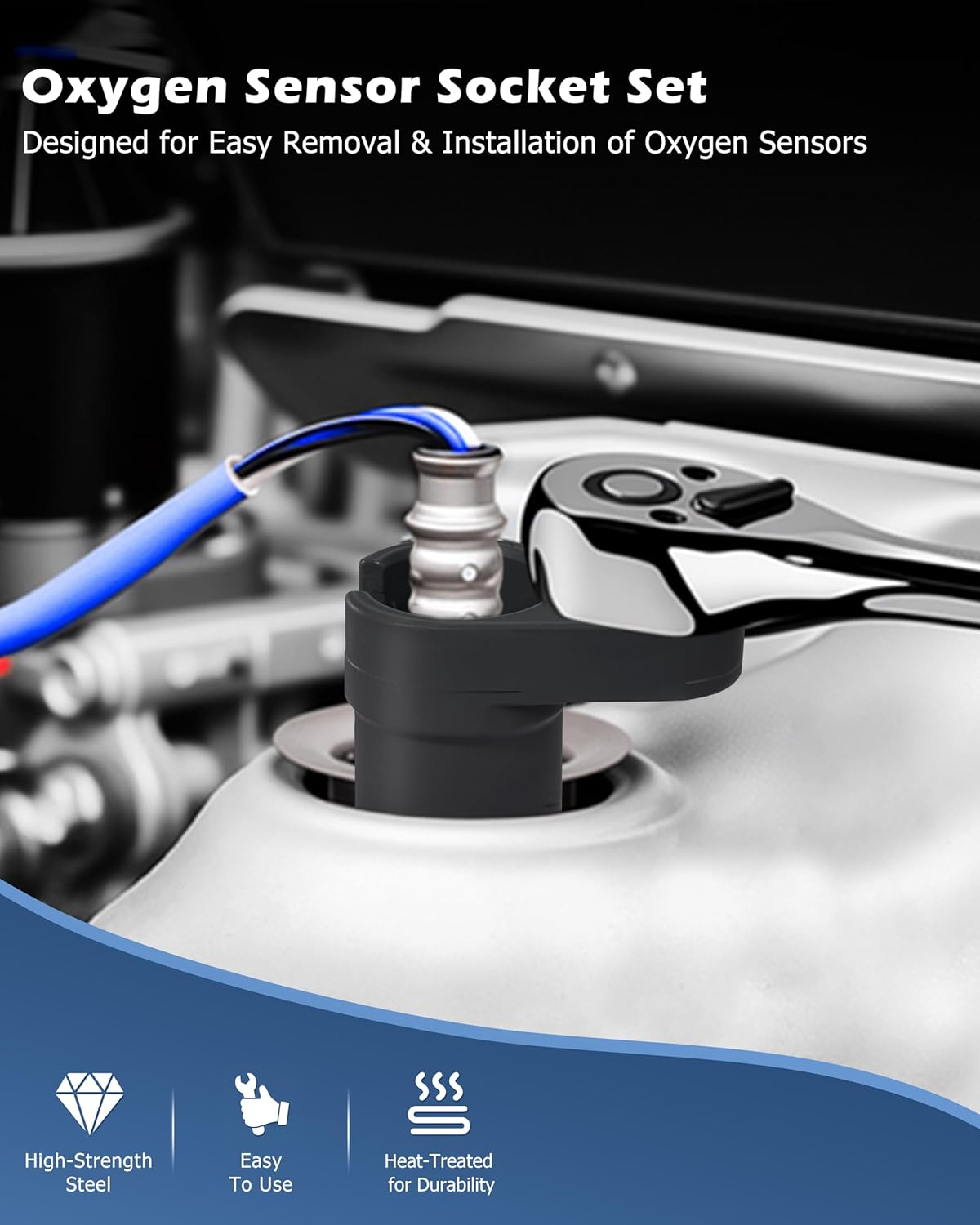 DA YUAN 5-Pieces Oxygen Sensor Socket Wrench and Thread Chaser Set image number 1