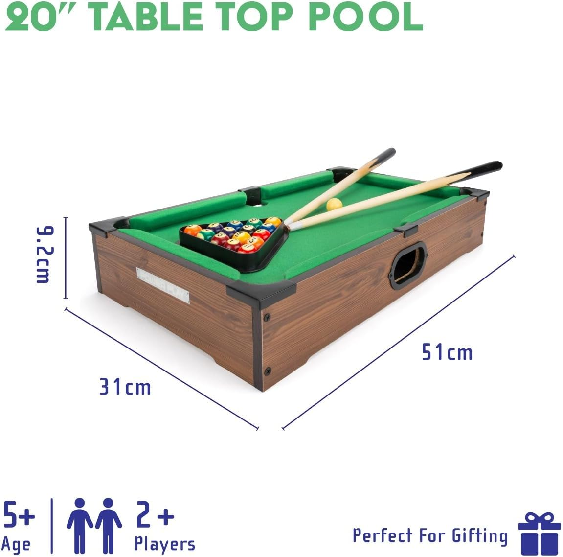 Power Play Table Top Pool Game, 20 Inch image number 5