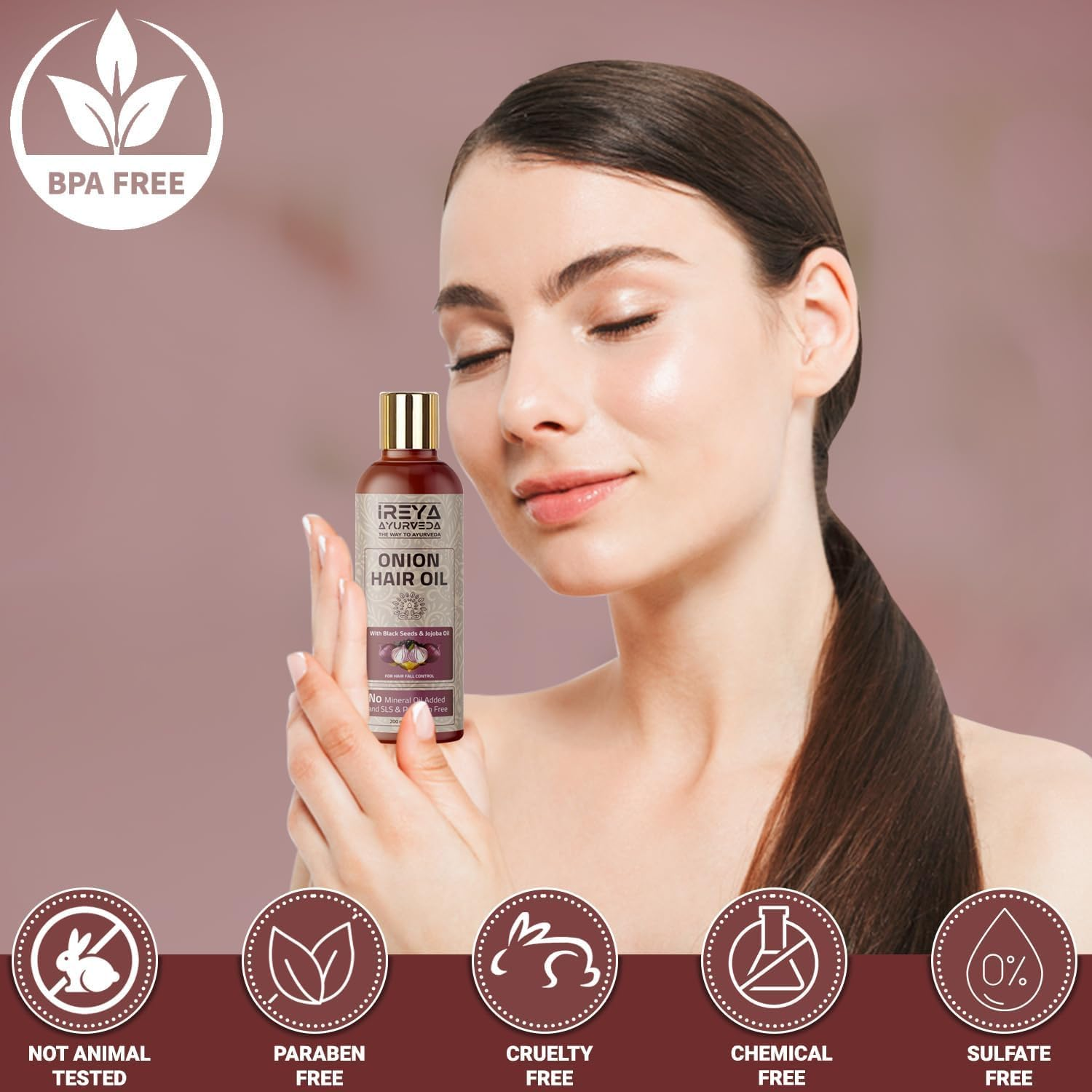 Onion Hair Oil Black Seed for Hair Growth | Red Onion Hair Oil with Jojoba Oil & Castor Oil 200Ml | No Minerals and Preservatives.