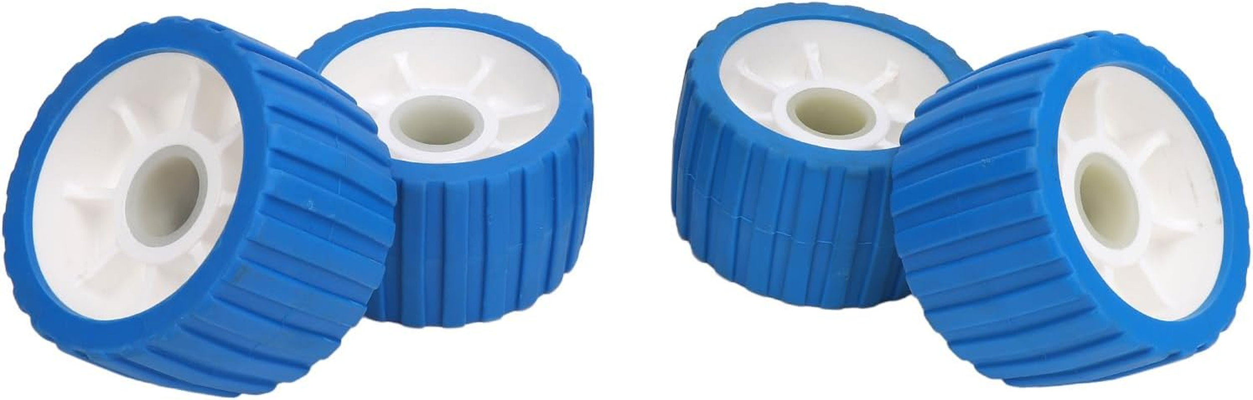 4PCS Trailer Rollers, Trailer Wobble Rollers, High Temp Resisting Poly Ribbed Wobble Roller for Boats Trailers 125 X 73 X 30Mm image number 4