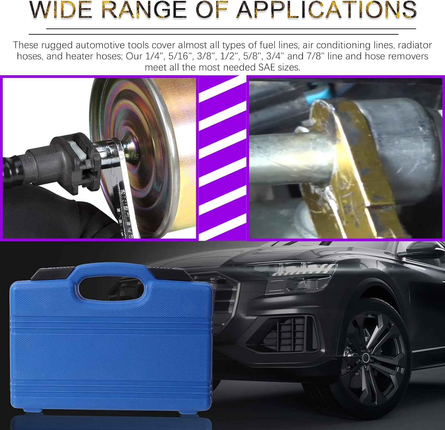 Swpeet 25Pcs Duarble Quick Disconnect Tool Kit, Line Disconnect Tool Set for AC Fuel Line & Transmission Systems Perfect for Fuel Line Automotive Air Conditioner and Transmission Oil Cooler Line image number 6