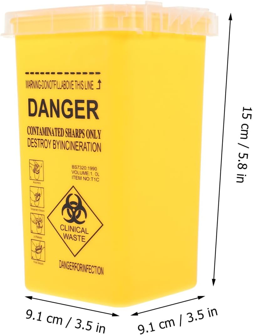 Baluue 2Pcs Waste Sharps Container Tattooing Needle Disposal Containers Sharps Bucket Travel Sharps Container Small Sharps Container Needle Sharps Container Sharps Waste Bucket Pp image number 2
