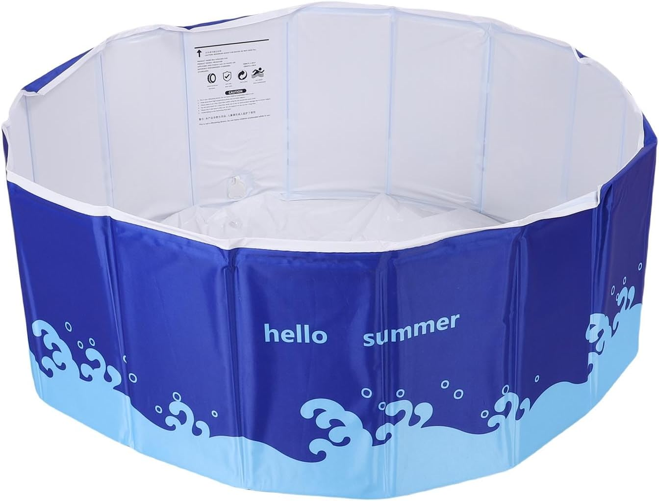 VELATEMOR Foldable Pool, Cylindrical Swimming Pool, Non Inflatable Pool for Kids and Pets, Foldable Swimming Pool for Home Backyard Outdoor Camping (120Cm) image number 5