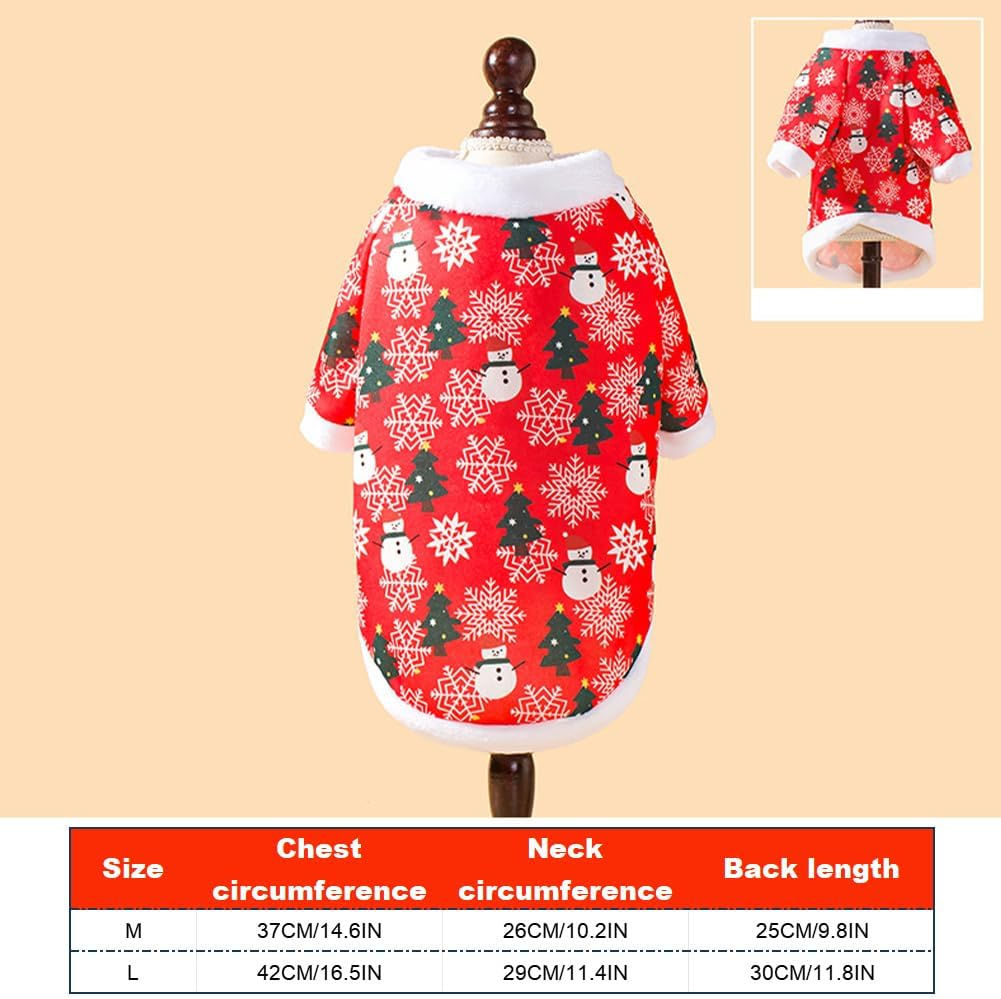 Dog Christmas Costume, Christmas Pet Costumes, Soft Dog Costume Christmas, Pet Clothing, Christmas Winter Coat Snowman, Christmas Jumper Dogs for Medium Small Dog Cat (M) image number 1