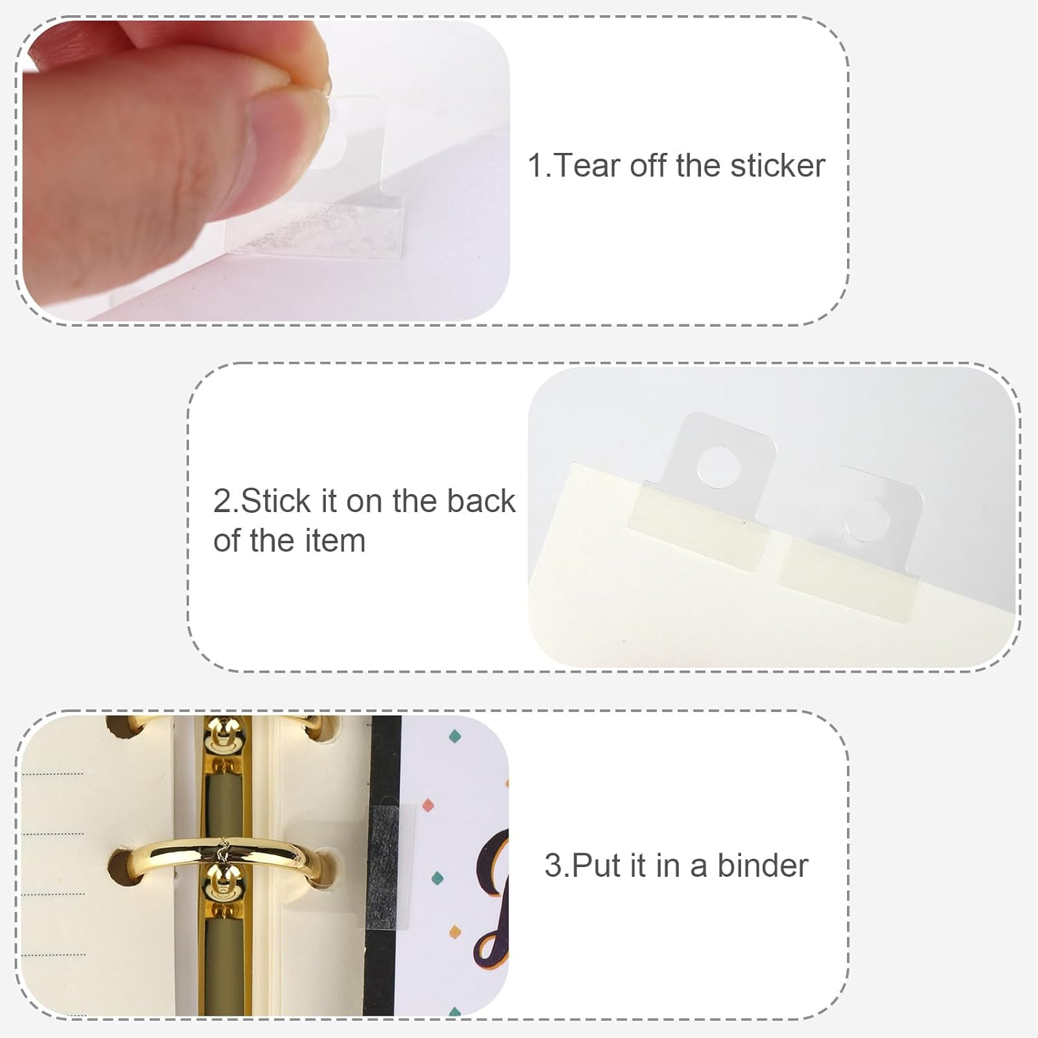 BOXOB 300Pcs Binder Hole Reinforcement Stickers, Self-Adhesive Hole Punch Reinforcement Labels for Loose Leaf Paper Ring Binders Notebooks DIY Scrapbook Photo Album Office School Supplies