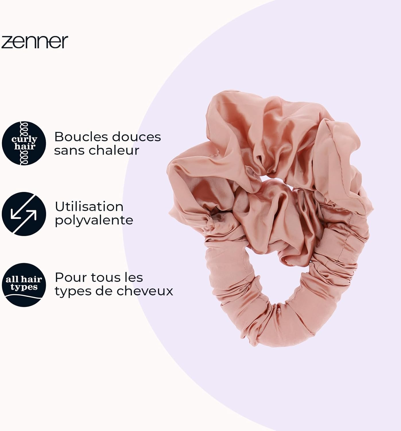 Zenner Curlers - Heatless Curls Hair Curlers for Gentle, Heatless Curls - Easy Styling with Scrunchie for Natural Volume image number 2