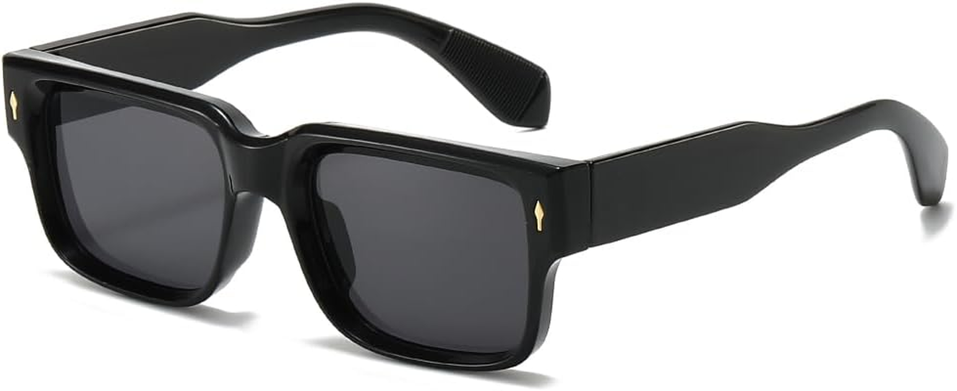 YAMEIZE Retro Square Sunglasses for Women - Men Vintage Rectangle 90S Sunglasses Thick Frame UV400