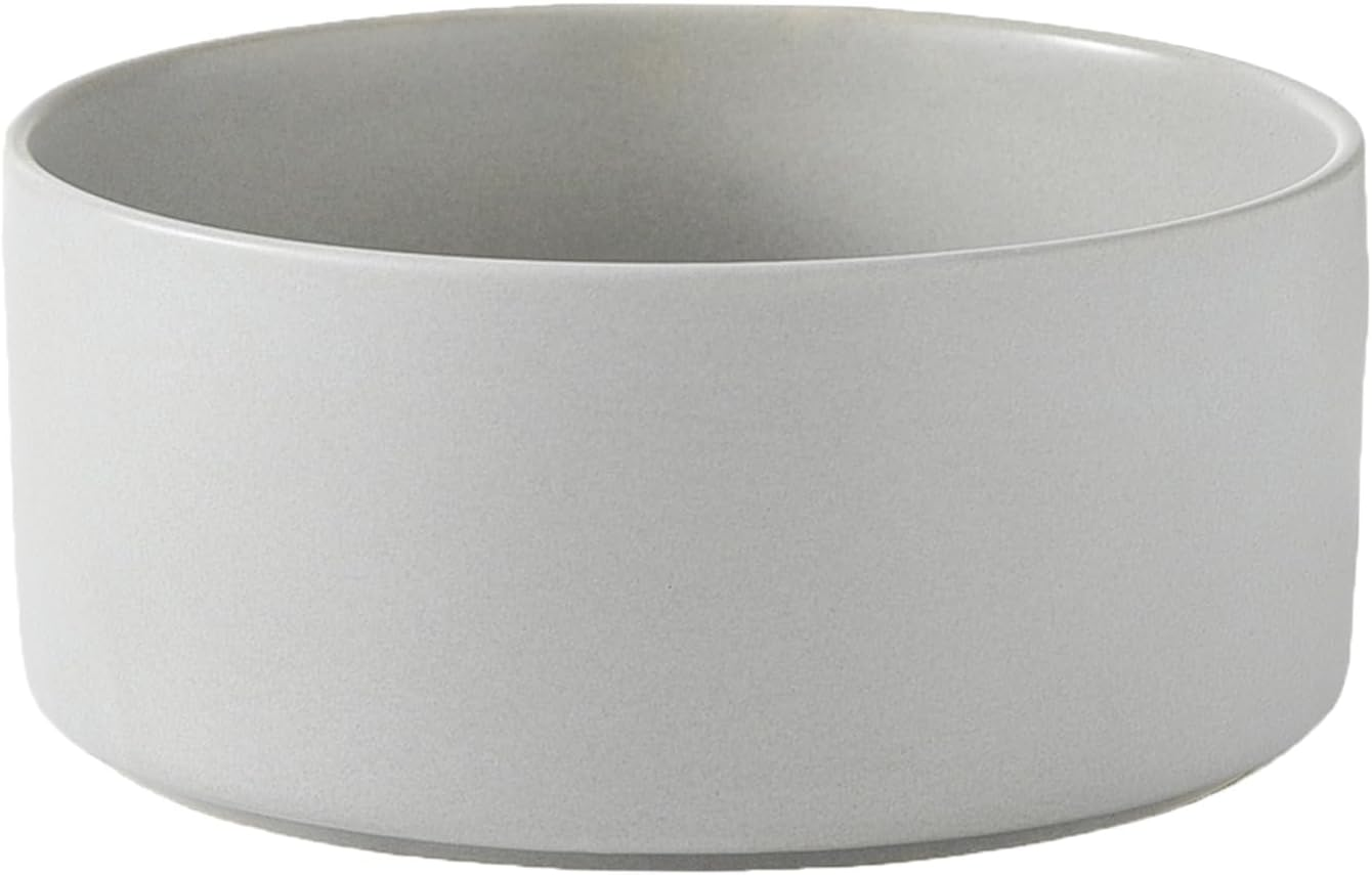 6'' Ceramic Dog Bowl - 30Oz Classic Dogs Food & Water Bowl for Small and Medium Breed Dogs, Heavy Duty Non-Slip Dog Dishes, Food Grade Stoneware Pet Bowl, Dishwasher & Microwave Safe, Grey