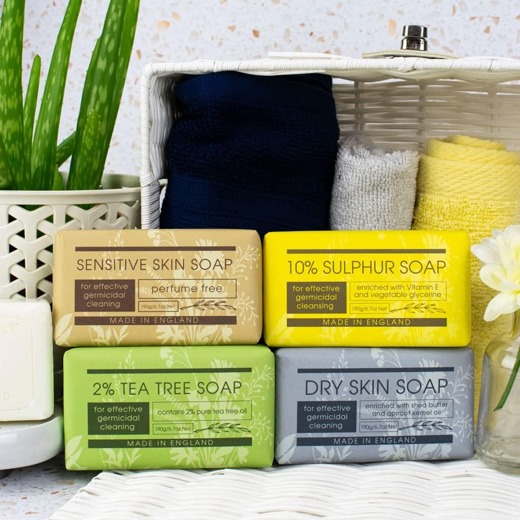 The English Soap Company Take Care Wrapped Soap Bar, 2% Tea Tree Soap Bar, Moisturising and Soothing Soap Bar Soap Bar for Hands and Body, Tea Tree Scent 190G image number 3