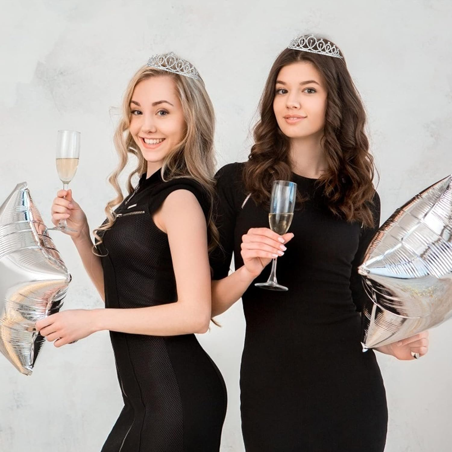 Birthday Sash & Rhinestone Tiara - Silver Birthday Gifts Glitter Birthday Sash Birthday Party Favors image number 2