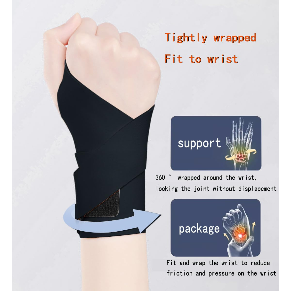 Carpal Tunnel Wrist Brace，【Soft and Ultra-Thin】Lightweight and Adjustable Wrist Support Brace，Wrist Tendon Sheath Joint Fixation，Lightweight, Breathable, Sweat Wicking，For Men and Women，Suitable for Housework, Sports (Left, Black) image number 1