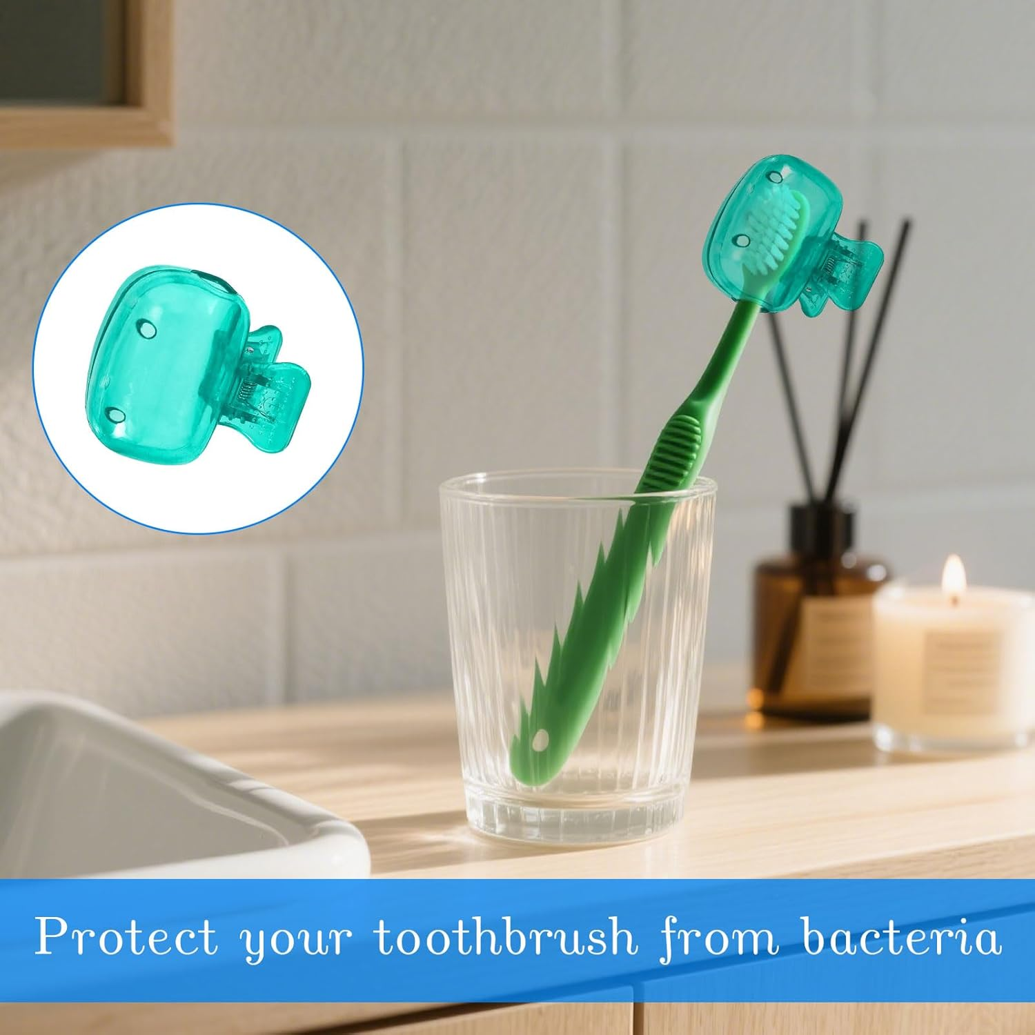 Toothbrush Cover, 10Pcs Tooth Brush Cover, Toothbrush Head Cover, Electric Tooth Brush Headcovers, Travel Brushhead Covers, Ideal for Home, Household Travel, Bathroom, Camping, School image number 2