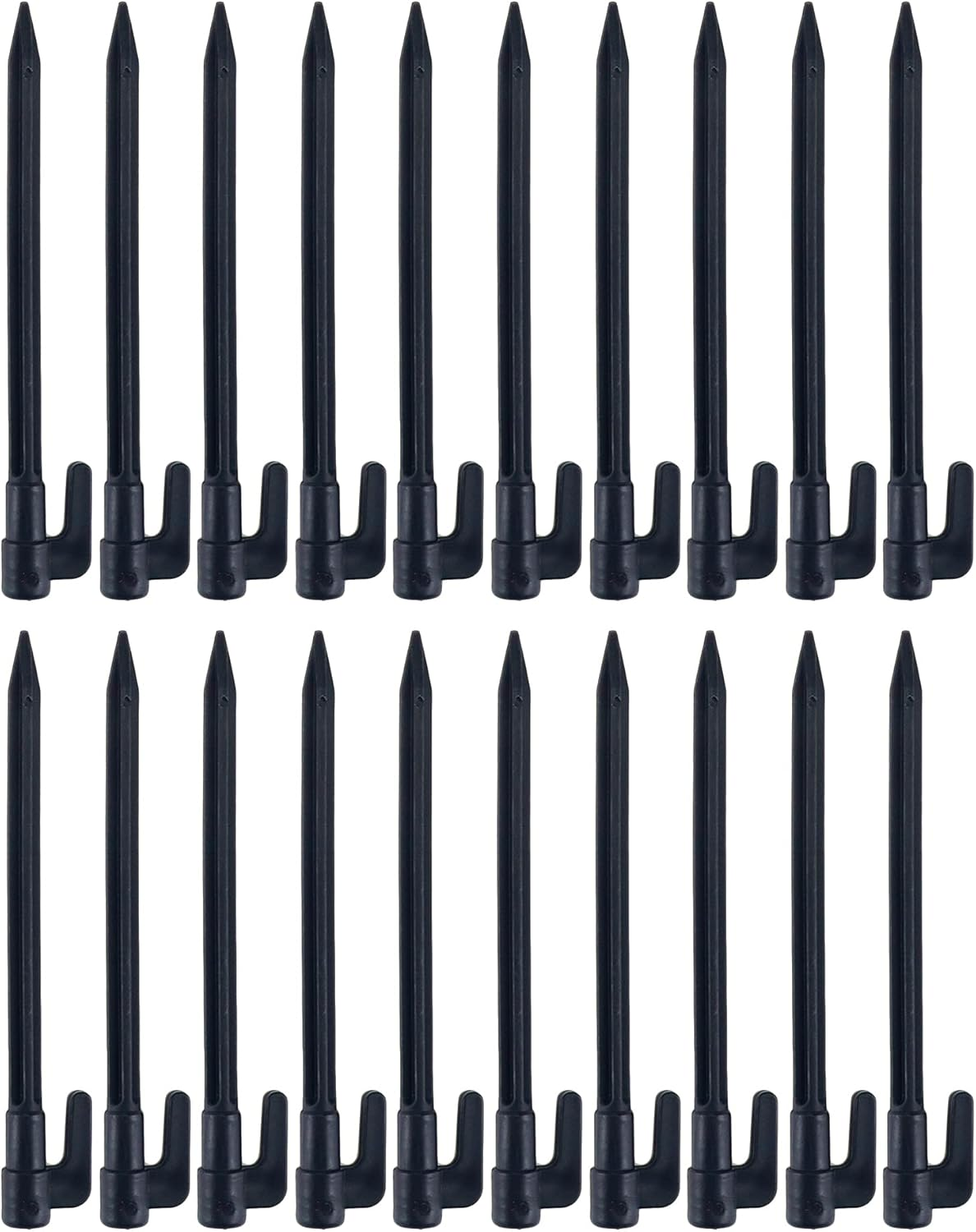Pastlla 20Pcs Heavy Duty Plastic Landscape Edging Stakes Plant Support Lawn Stake Durable Tent Pegs Spike Hook for Outdoor Activities Garden Camping Yellow