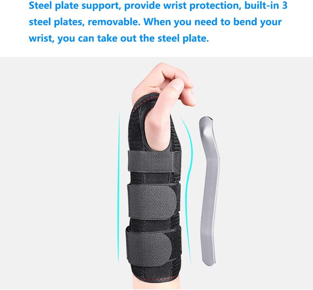 Wrist Brace for Carpal Tunnel, Adjustable Wrist Support Brace with Splints Left&Right Hand, Arm Compression Hand Support for Injuries, Wrist Pain, Sprain, Sports [Single] image number 4