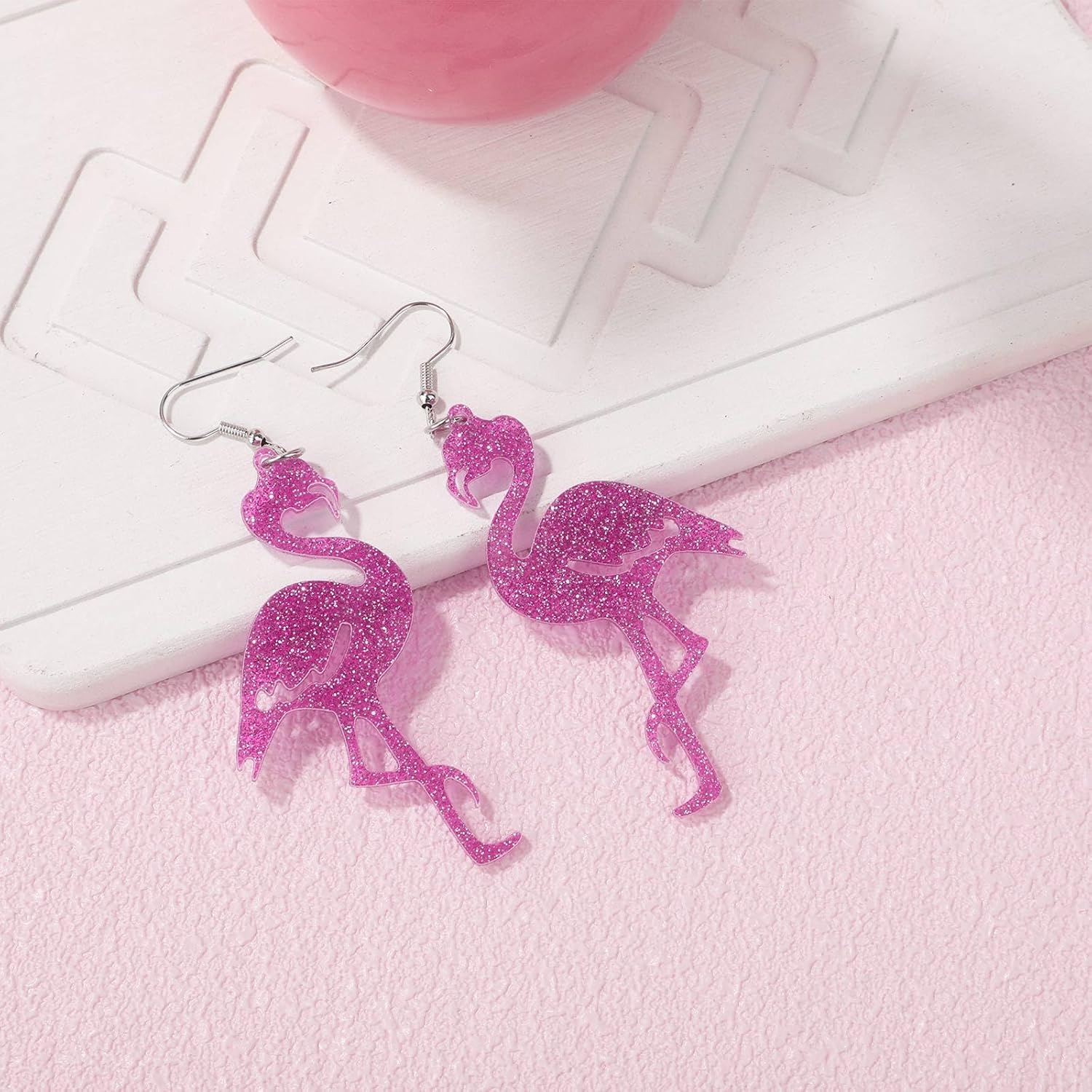Flamingo Earrings for Women, Alloy Pink Flamingo Dangle Earrings Fashionable Bird Jewelry Gifts for Daily Wearing Summer Beach Tropical Party image number 1