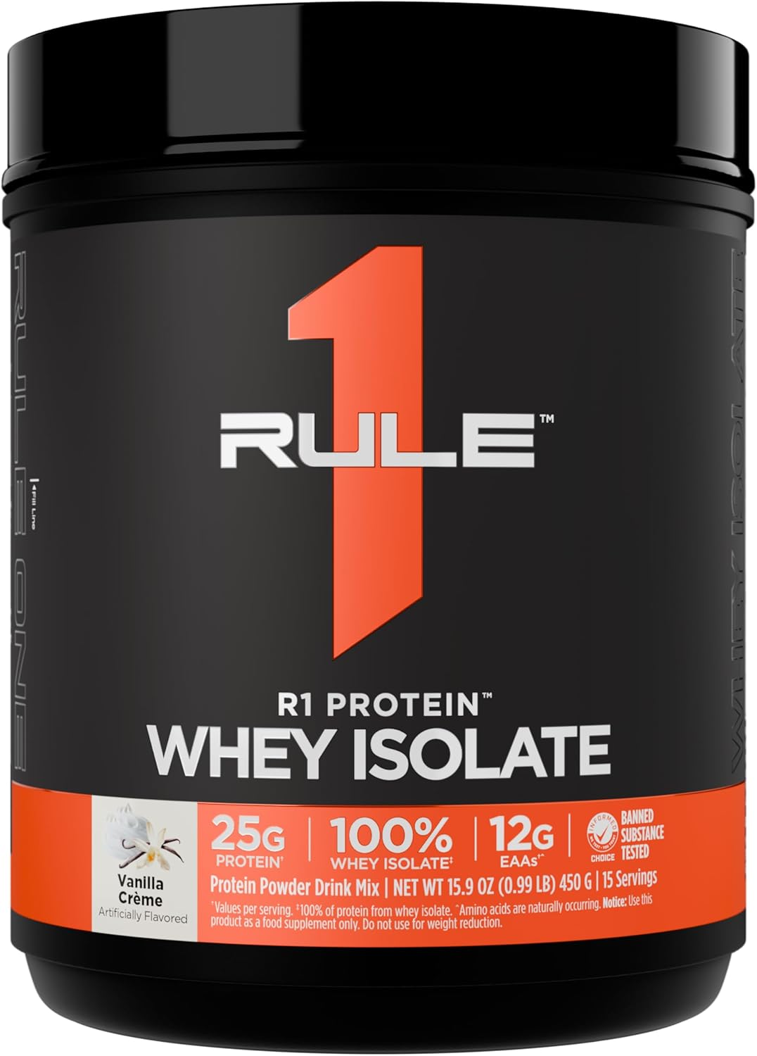Rule 1 100% Whey Protein Isolate and Hydrolysate Protein Powder 1 Lb, Vanilla Creme (15 Servings) image number 6
