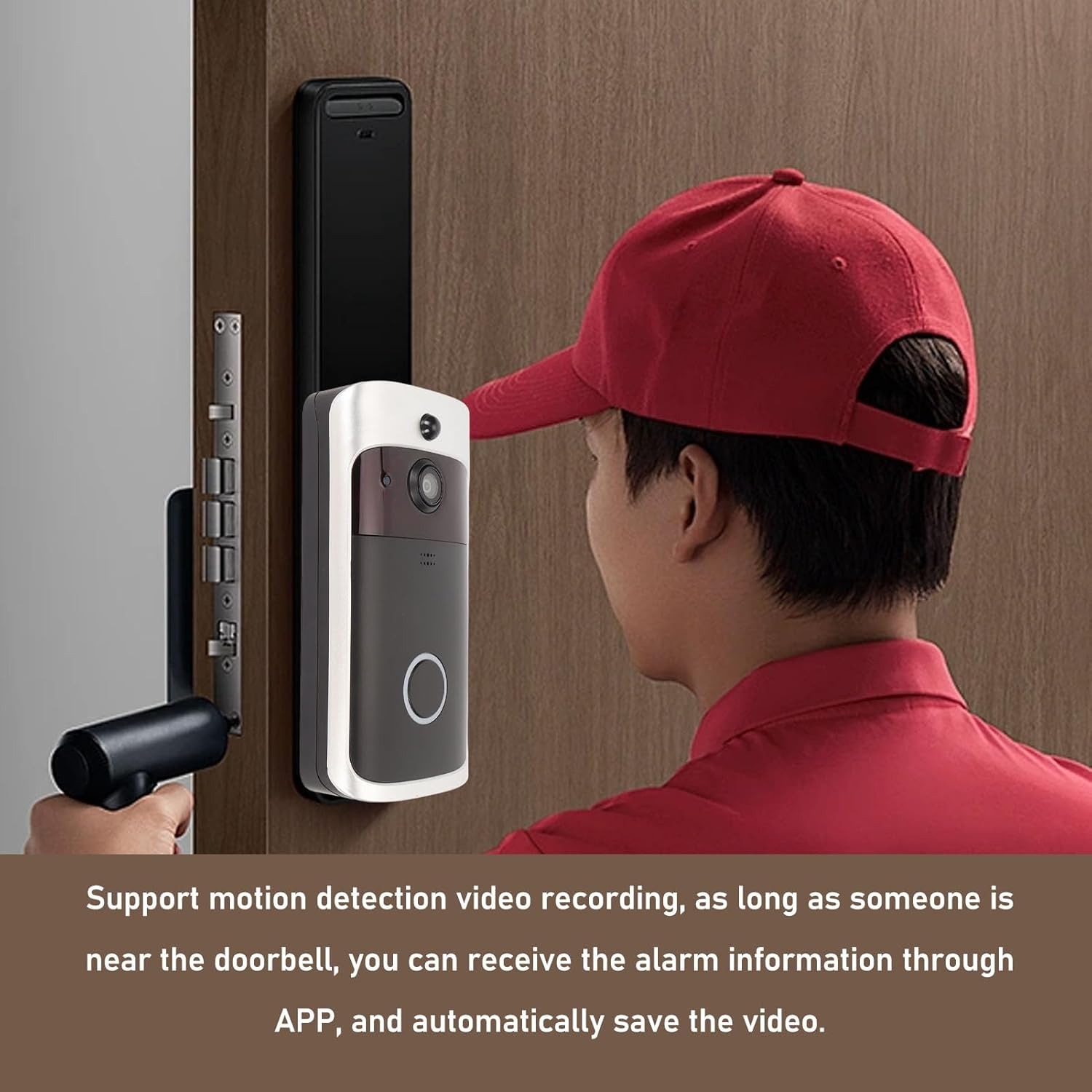Video Doorbell, Smart Wifi Blink Doorbell Camera Controls App Alerts, Wireless Video Doorbell Camera with Night Vision, 720P 140&deg; Wide Angle Lens, Motion Detection image number 3