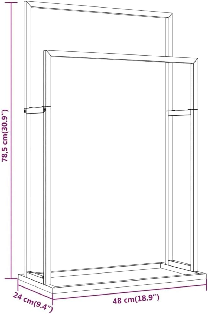 Vidaxl White Freestanding Towel Rack &ndash; Made of Robust Iron with 2-Tier Storage, Ideal for Bathroom Organisation and D&eacute;cor. image number 5