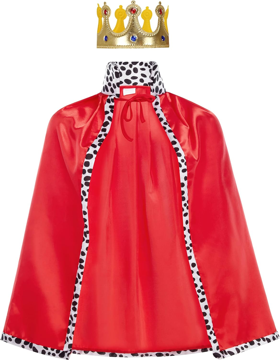 Yolsun Kids King Costume Cape with Crown Halloween King Costume Cape for Child image number 2