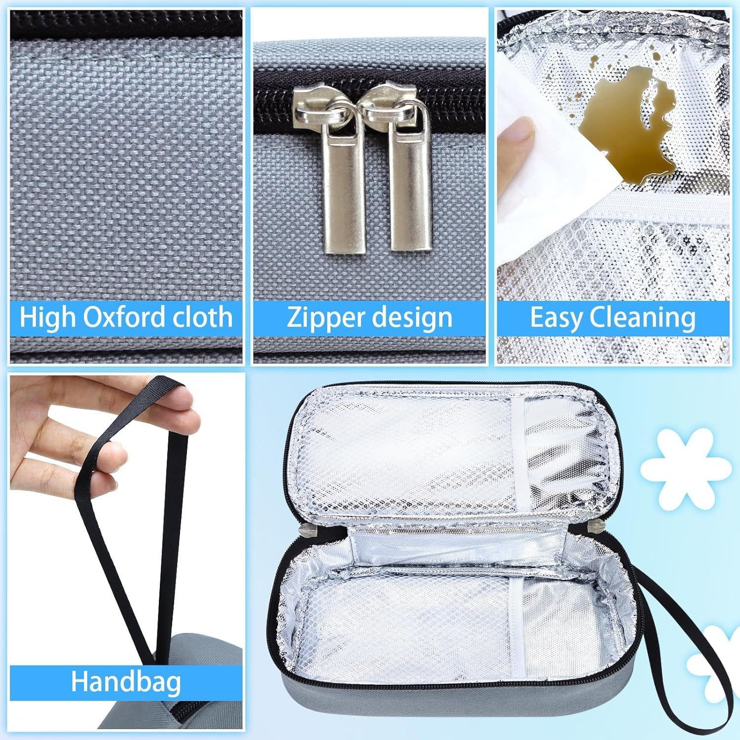 Isusser Breastmilk Cooler Bag with Ice Pack, Portable Insulated Breast Milk Storage Cooler Bag, Small Stylish Breastmilk Storage Bag Cooler with Wrist Strap, Refrigerate 3-5 Bags of Breastmilk image number 1