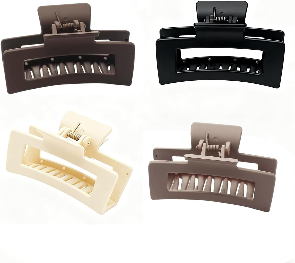 TSUOUKL Pack of 4 Extra Large Hair Clips, 13 Cm Jumbo Large Hair Clips for Thick, Long, Curly Hair, Matte Non-Slip Hair Clips, Women'S Hair with Strong Hold, XL Oversized Hair Clip image number 1