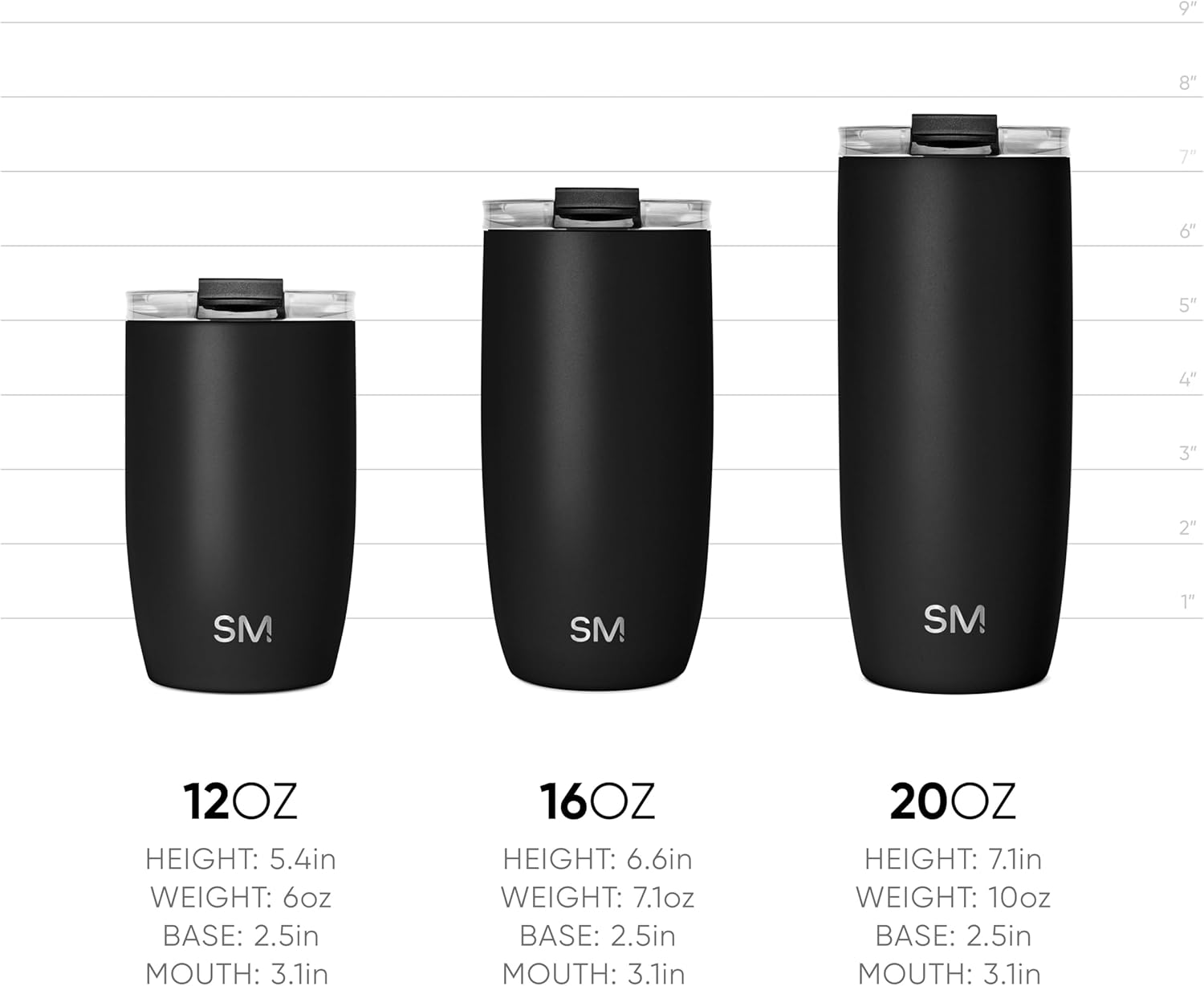 Simple Modern 12Oz Voyager Travel Mug Tumbler W/Clear Flip Lid - Coffee Cup Vacuum Insulated Camping Flask with Lid 18/8 Stainless Steel Hydro Ombre: Moonlight