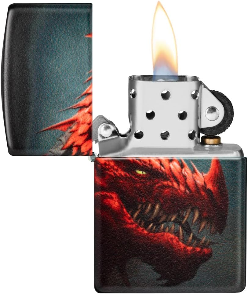 Zippo Red Dragon Design Windproof Lighter, 540 White Matte image number 6