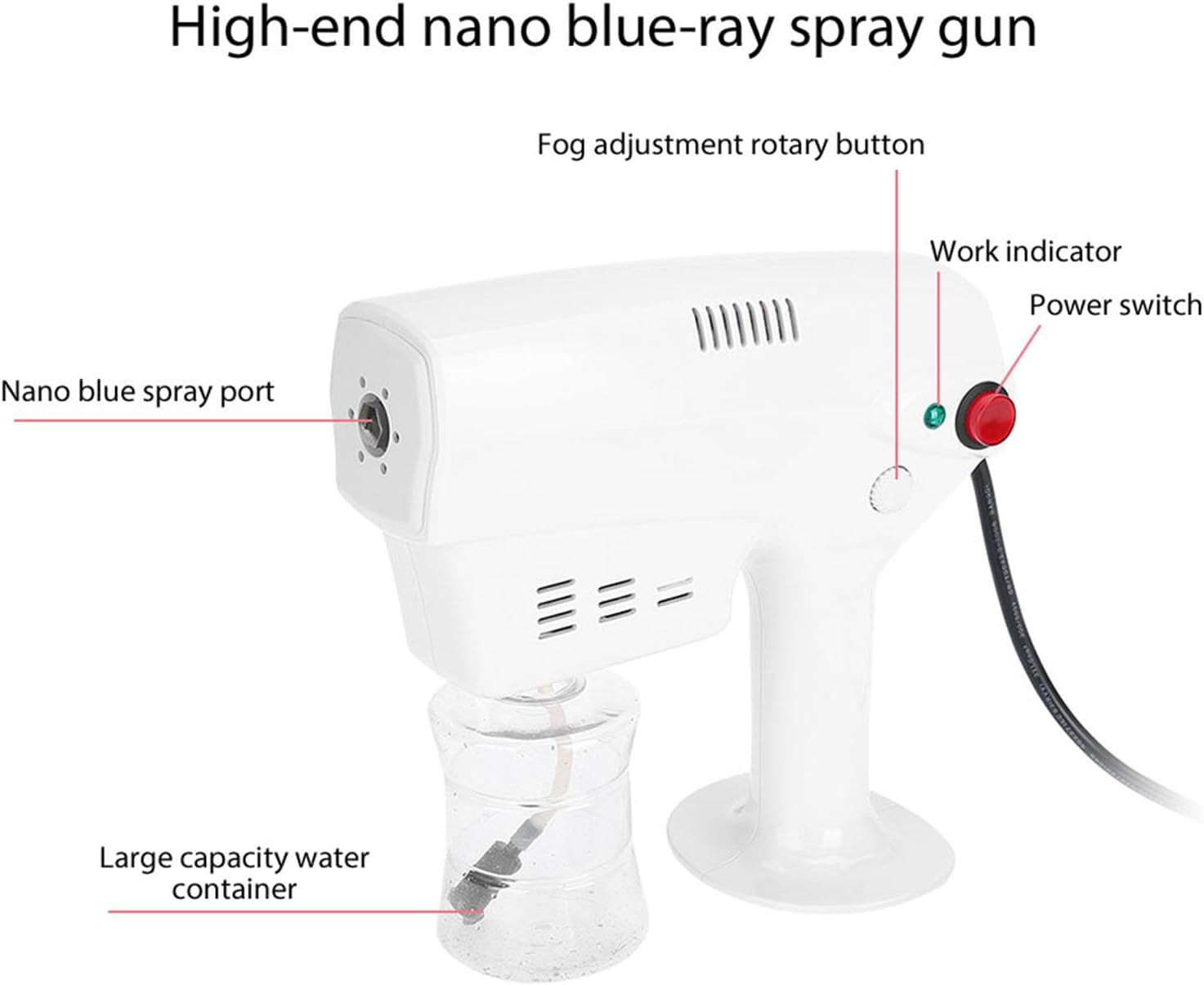 Pongnas Hair Steamer Nano Steam Gun, 300Ml Multifunctional Hair Coloring Dyeing Steamer Humidifer Hair Care Tool for Hair Dyeing, Hair Color, Hair Care Treatment(Uk Plug) image number 5