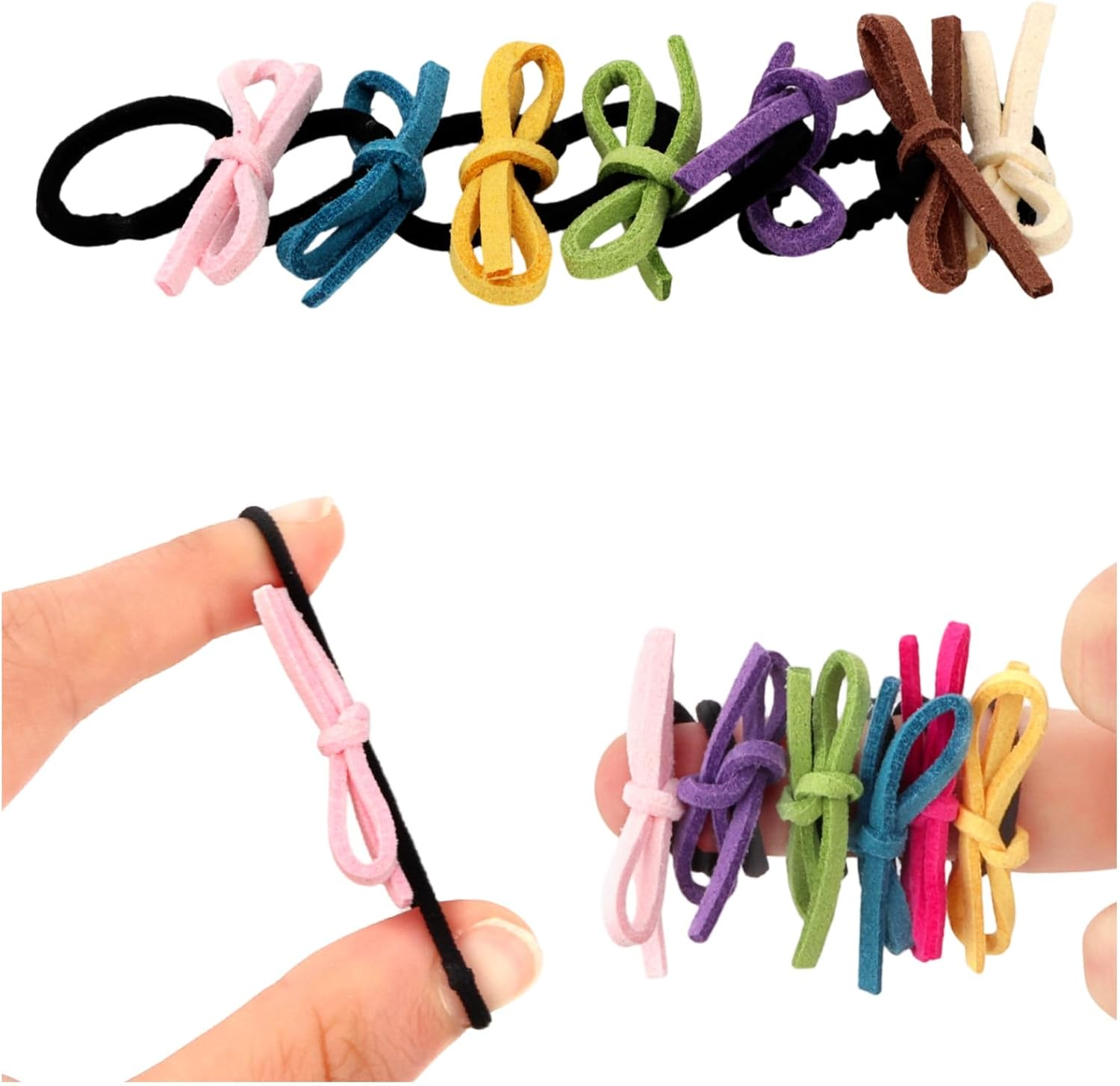 EXIPSAT Pack of 4, 40 Small Butterfly Hair Elastics, Colourful Scrunchies Hair Bobbles for Girls image number 5