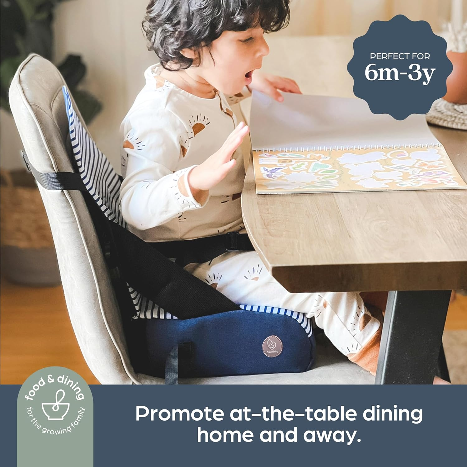 Dreambaby Grab &lsquo;N Go Travel Booster Seat &ndash; Portable Toddler High Chair for Dining (6M-5Y) with Storage & Shoulder Strap image number 3