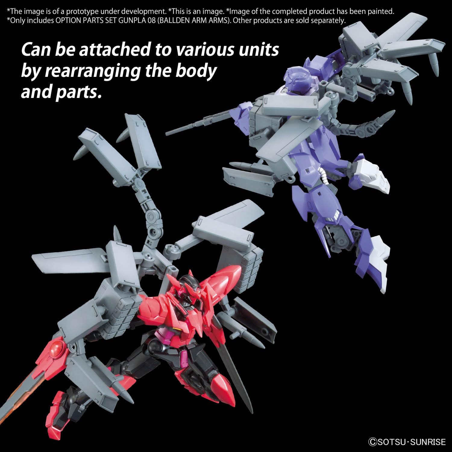 BANDAI HOBBY Gundam Option Parts Set GUNPLA 08 (BALLDEN ARM ARMS) image number 3