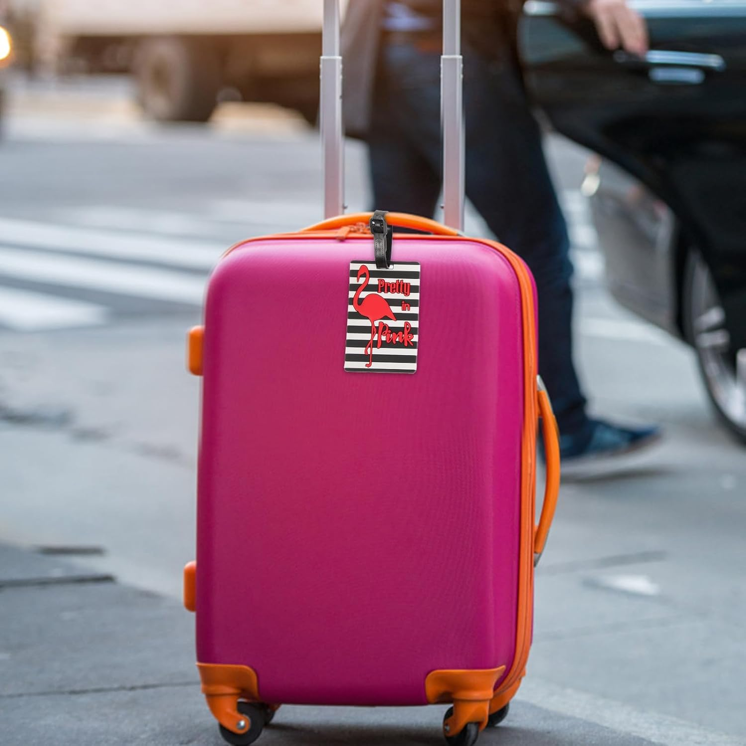 VALICLUD 10Pcs Cute Cartoon Luggage Tags Set with Ice Cream and Flamingo Designs Soft PVC Material Fun Suitcase Id Tags for Travel Carry Bags and Suitcases in Australia image number 5