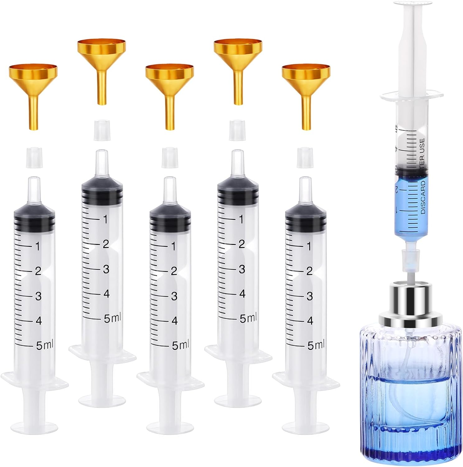 Segbeauty 5Ml Perfume Refill Tool Kit, 8Pcs Plastic Clear Perfume Dispenser Transfer Tool Set, Perfume Funnel Cosmetic Dispenser Pump Transfer Tool for Travel Refillable Perfume Atomizer Refill Tool