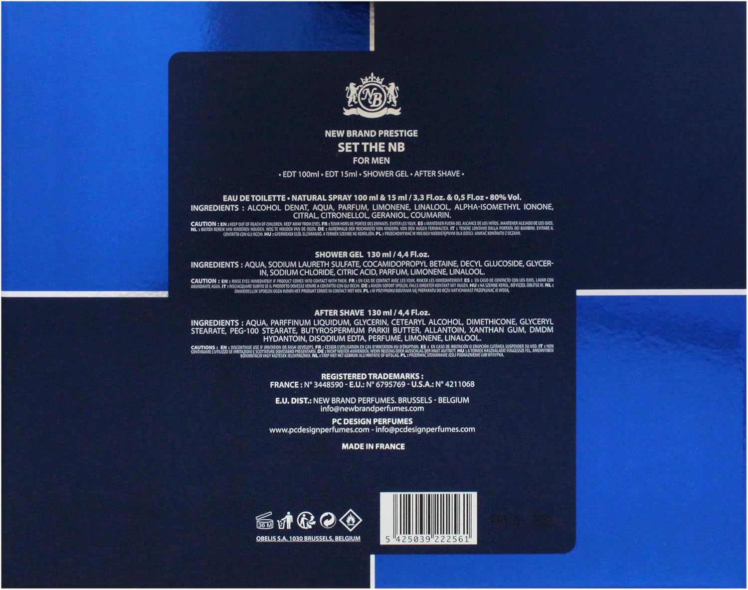 Prestige the New Brand by New Brand for Men - 4 Pc Gift Set 3.3Oz EDT Spray, 0.5Oz EDT Spray, 4.4Oz Shower Gel, 4.4Oz after Shave image number 2