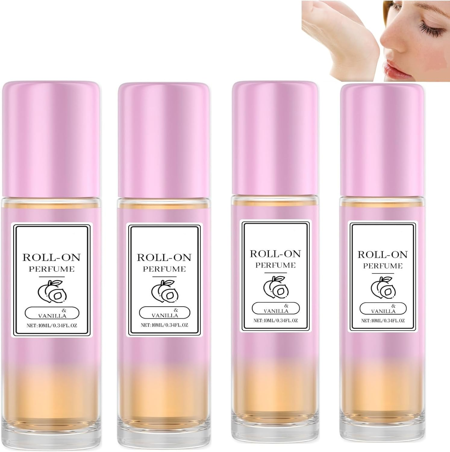 Vanilla Roll - on Perfume for Women & Men, Long - Lasting Fresh Fruity Fragrance, Portable Rollerball Fragrance Oil, Suitable for All Occasions: Work, Dates and Parties,Convenient to Carry (2PCS)