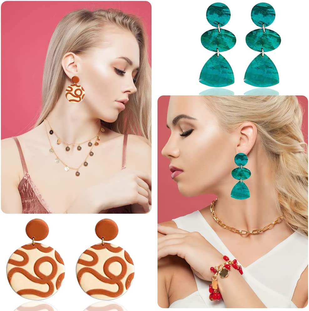 SENHAI Polymer Clay Cutters, 18 Pcs Clay Earring Cutters Different Shape Plastic with Earring Cards, Hooks, round Circle Shape Cutters Mold for Polymer Clay Jewelry Making image number 1