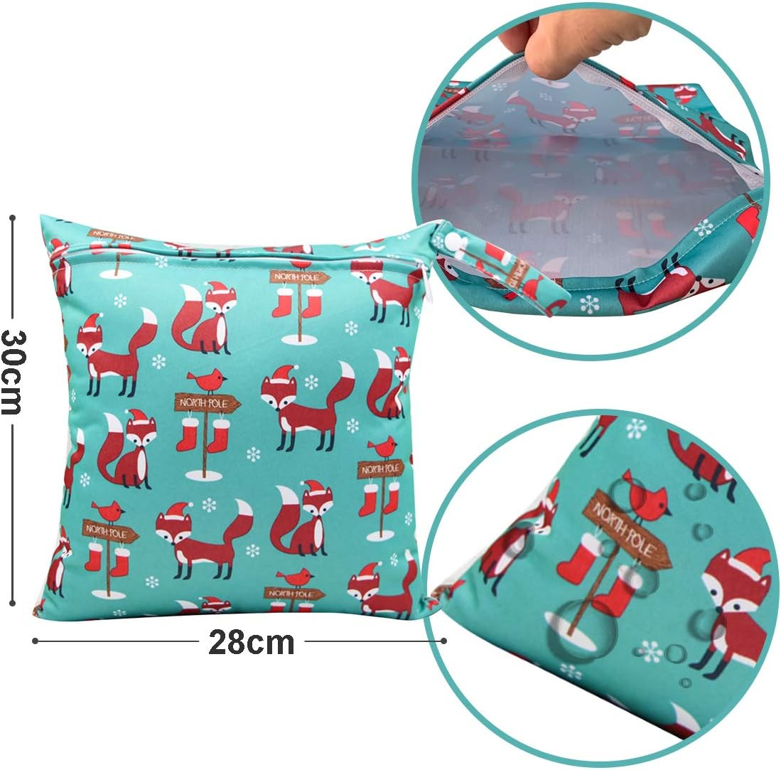 Wet Bag, Wet Bag, Pack of 3 Nappy Bag, Changing Bag, Wet Bags, Reusable Organiser Bag, Washable with Zip for Baby, Toddler, Travel, Gym image number 4