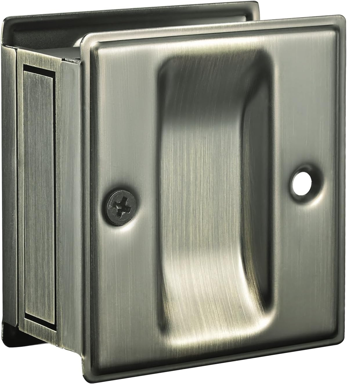 HOMOTEK 4 Pack Privacy Pocket Door Pull - No Switch Plate, Replace Old/Damaged Pull, 2-3/4'X2-1/2', for 1-3/8' Thickness Door, Black