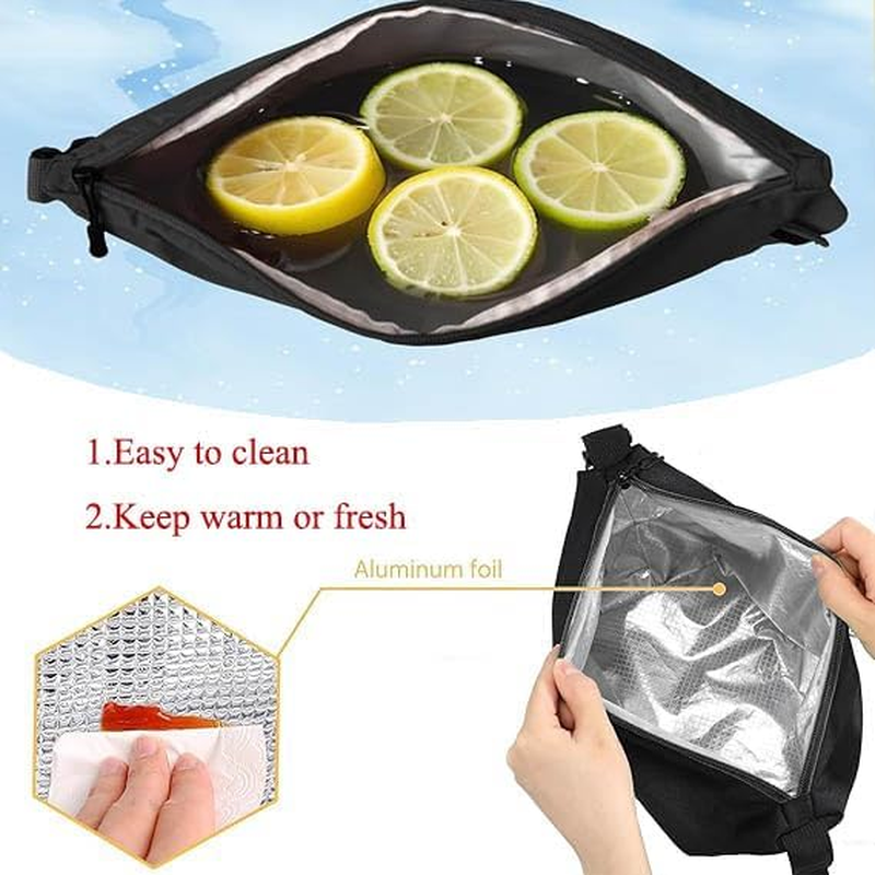Insulated Lunch Bag, Oxford Waterproof Cooler Bag, Long-Lasting Insulation (1, Black) - 1, Grey image number 4
