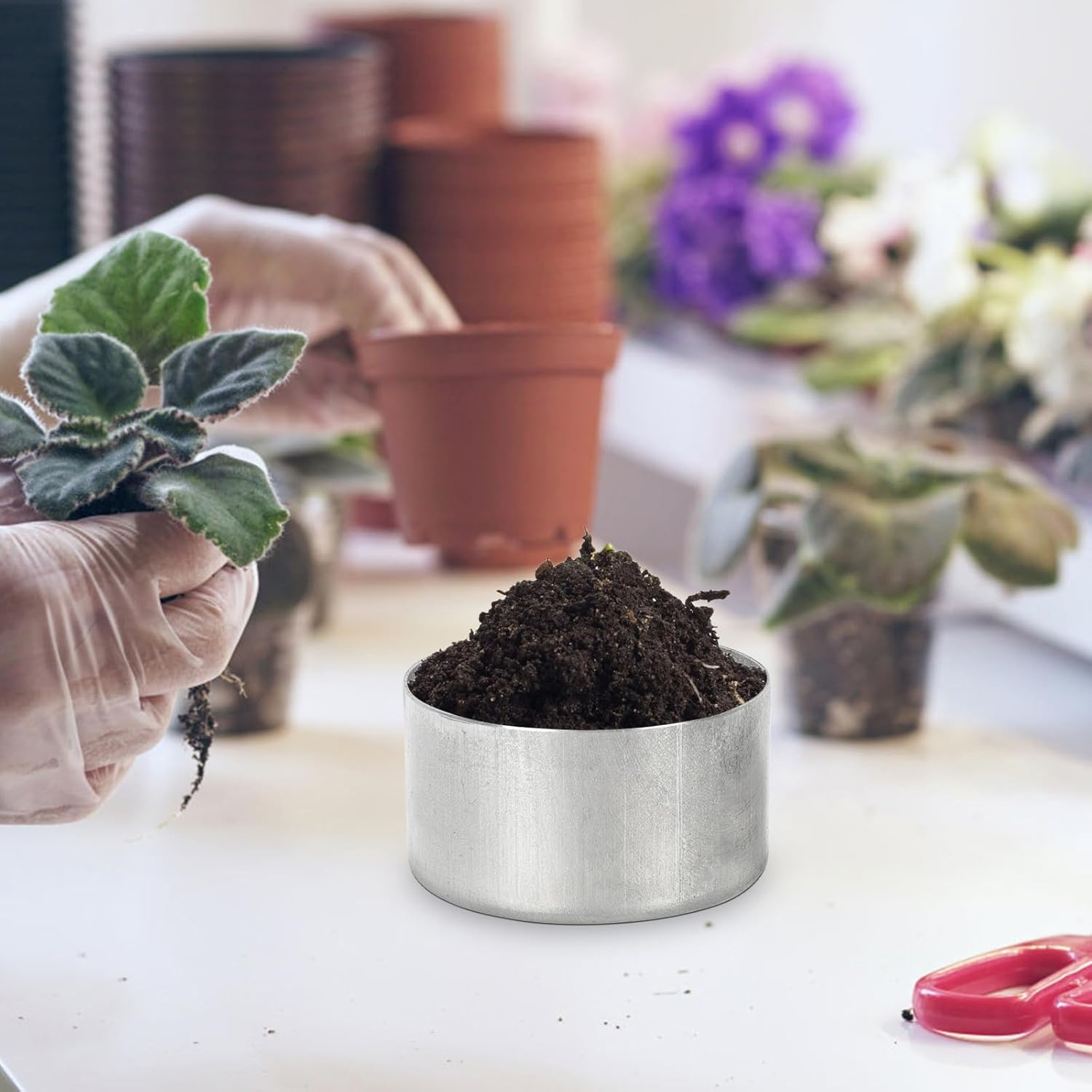 NULYLU 9Pcs Aluminum round Soil Weighing Boxes 50X30Mm Tiny Sample Containers Metal Storage Tins for Lab Soil Storage and Moisture Testing image number 3