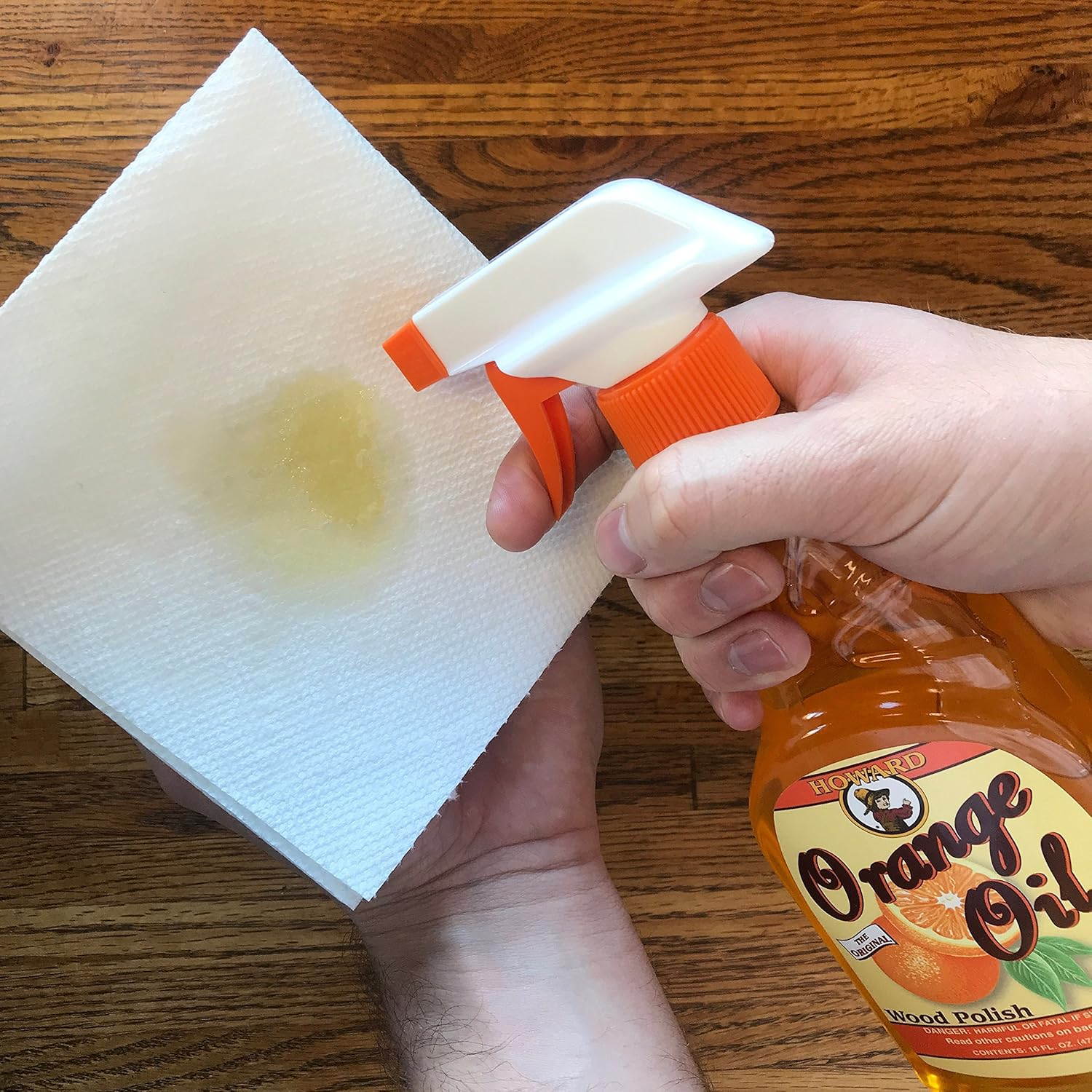 HOWARD PRODUCTS ORS016 Extra Nourishing Orange Oil Wood Polish, Designed for All Wood Furniture, Fresh Citrus Scented, 473Ml image number 3