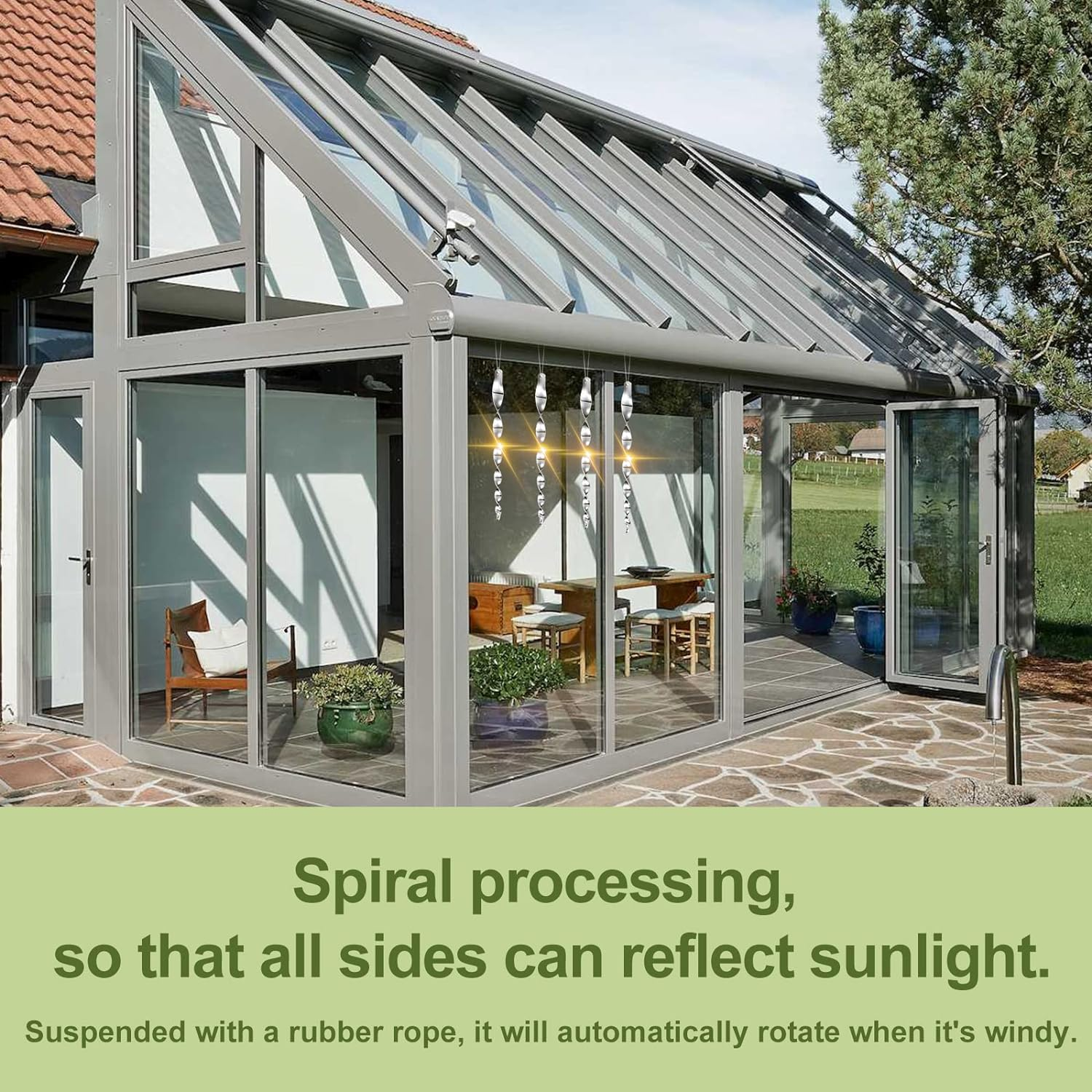 OFFO Bird Deterrent Scarer Rods, 30Cm (11.5 Inches) Reflective Device Outdoor to Keep Pigeon and Woodpecker Away from Garden or Yard, 15 Pcs, Silver image number 1