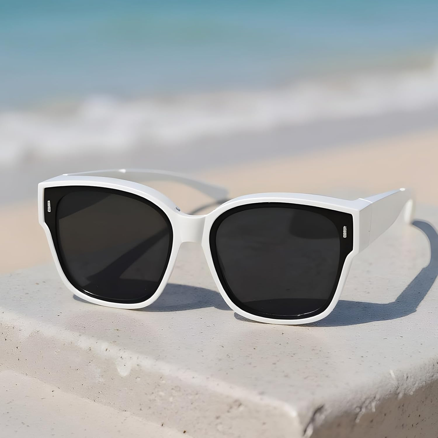 Krmoau Sunglasses to Wear over Glasses for Women - Foldable Sports Sunglasses | Stylish Glasses for Outdoor, Driving, Travel, Cycling, Fishing, Hiking for Men and Women image number 2