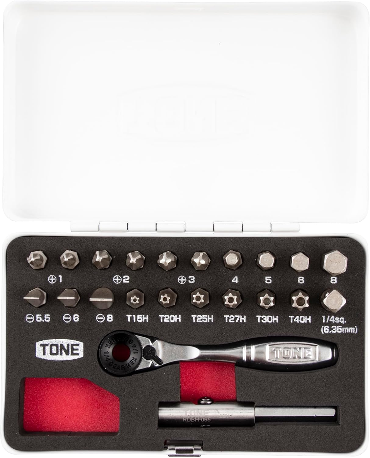 (Amazon.Co.Jp Exclusive) Tone Bit Ratchet Set, BRS20C, Bit Insert, 0.25 Inches (6.35 Mm) (1/4 Inch), Clear, 23 Pieces