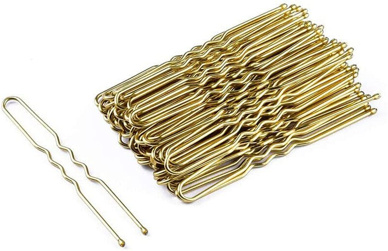 AIMALL 100PCS 6Cm U Shaped Hairpins Ripple Bun Pins Hair Clips Grips Girls Bun Dance - Metal Hair Clips for Secure Bun & Updo Styles - Ideal for Dance, Weddings, and Fashion