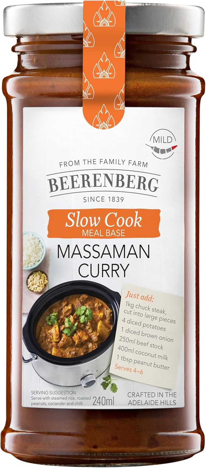 Beerenberg Slow Cooker Massaman Curry Slow Cook Sauce 240Ml image number 2