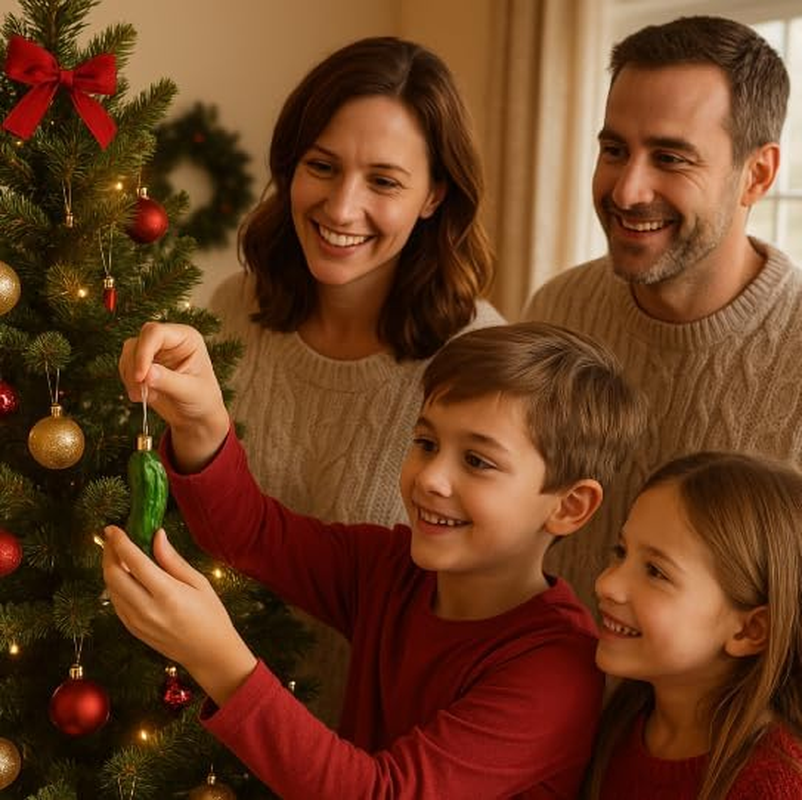 Christmas Pickle Ornament German Tradition Blown Glass Tree Decoration Gift Boxed