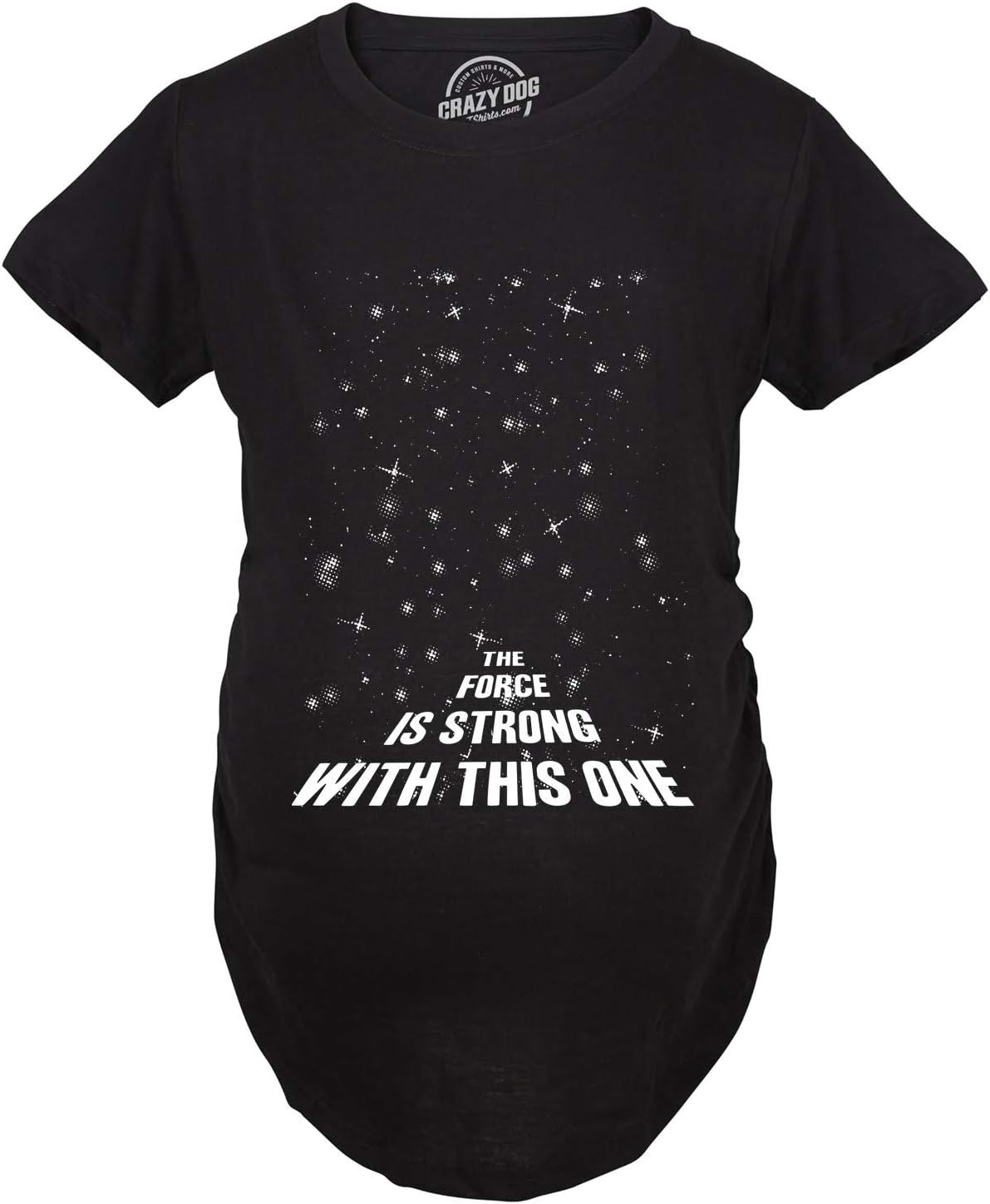 Crazy Dog T-Shirts Maternity Force Is Strong Funny Pregnancy T Shirt Graphic for Expecting Mothers image number 5